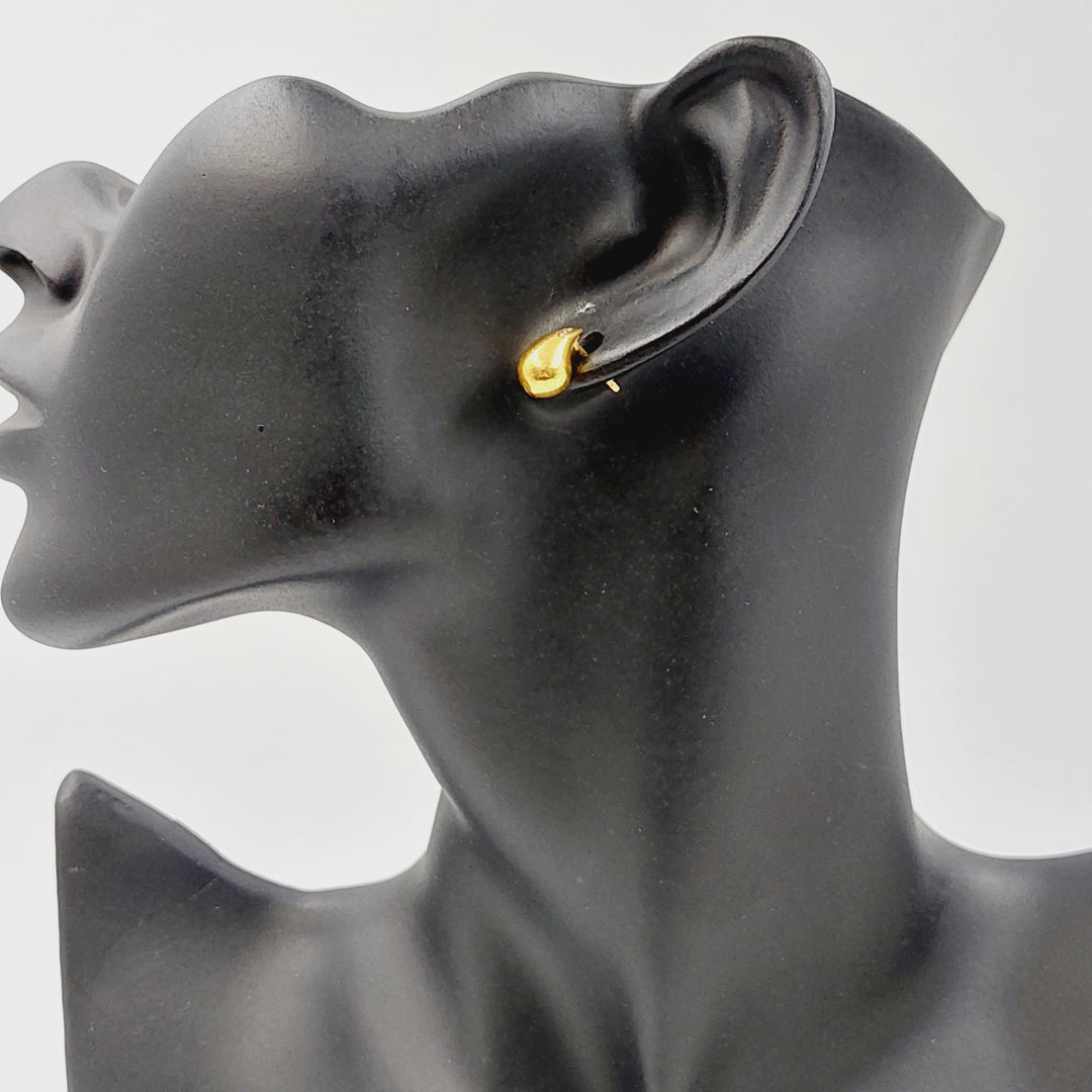 21K حلق لوزة برغي-مجوهرات الشيخ سعيد-Saeed Jewelry 