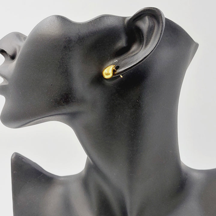 21K حلق لوزة برغي-مجوهرات الشيخ سعيد-Saeed Jewelry 