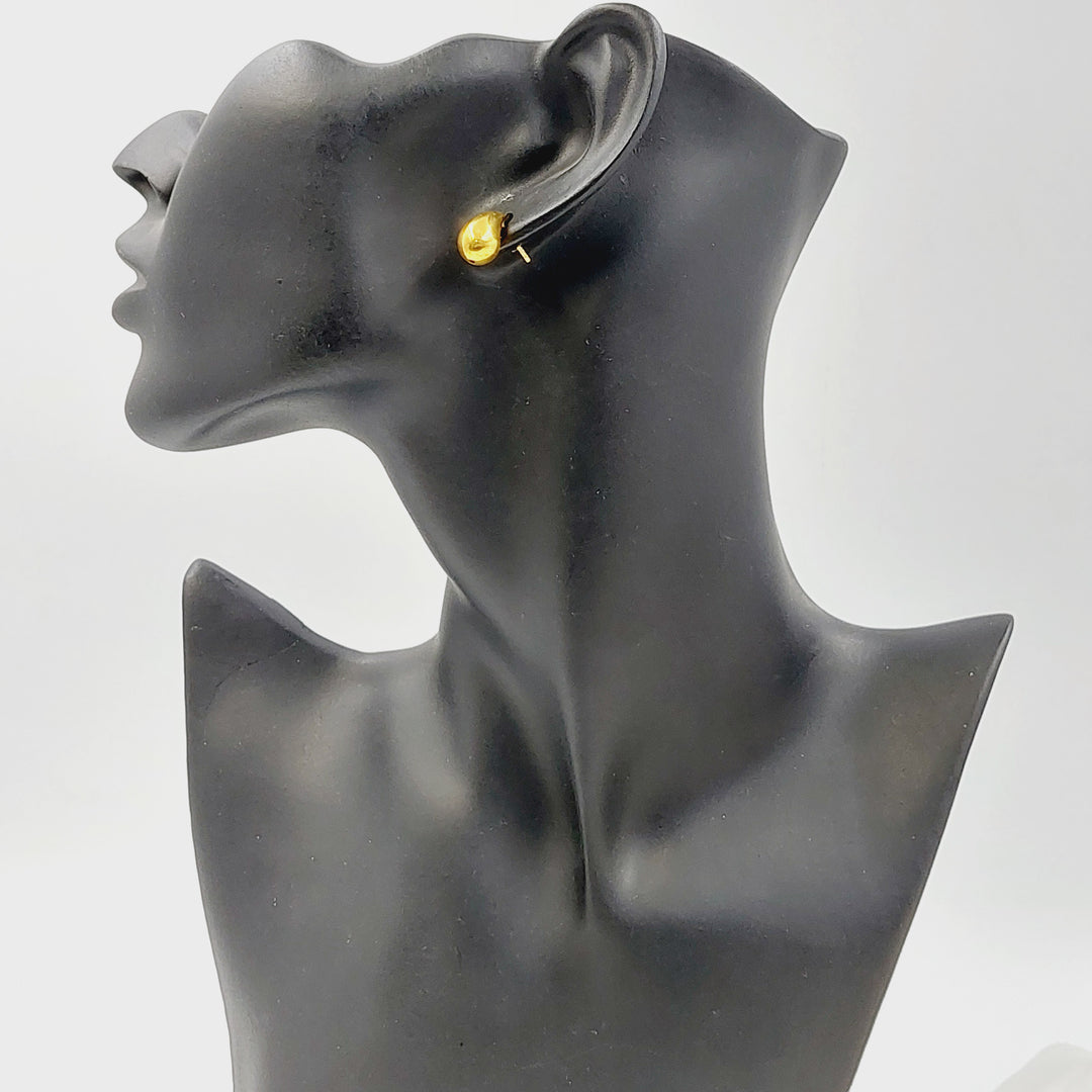 21K حلق لوزة برغي-مجوهرات الشيخ سعيد-Saeed Jewelry 