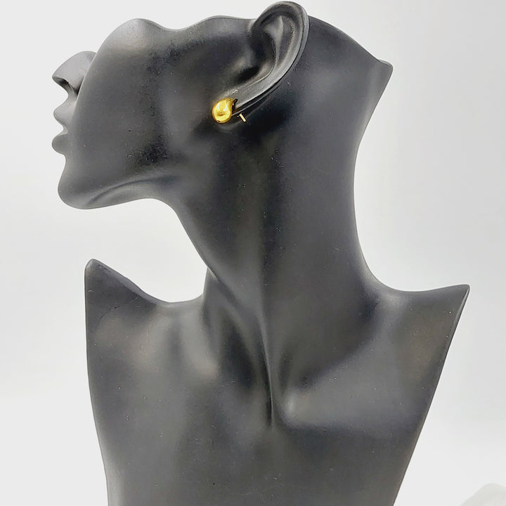 21K حلق لوزة برغي-مجوهرات الشيخ سعيد-Saeed Jewelry 