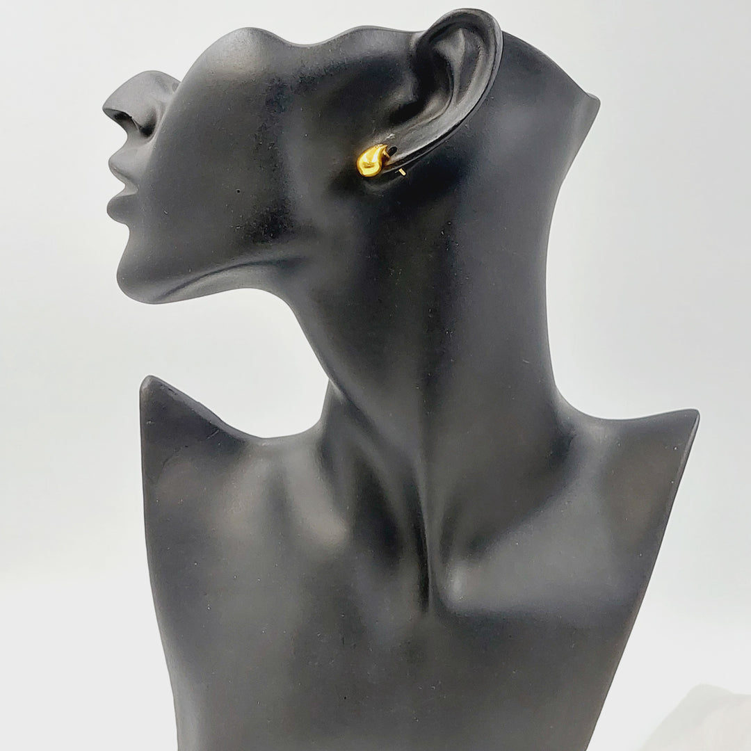 21K حلق لوزة برغي-مجوهرات الشيخ سعيد-Saeed Jewelry 