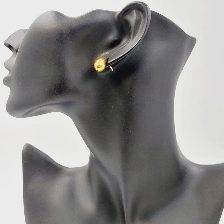 21K حلق لوزة برغي-مجوهرات الشيخ سعيد-Saeed Jewelry 