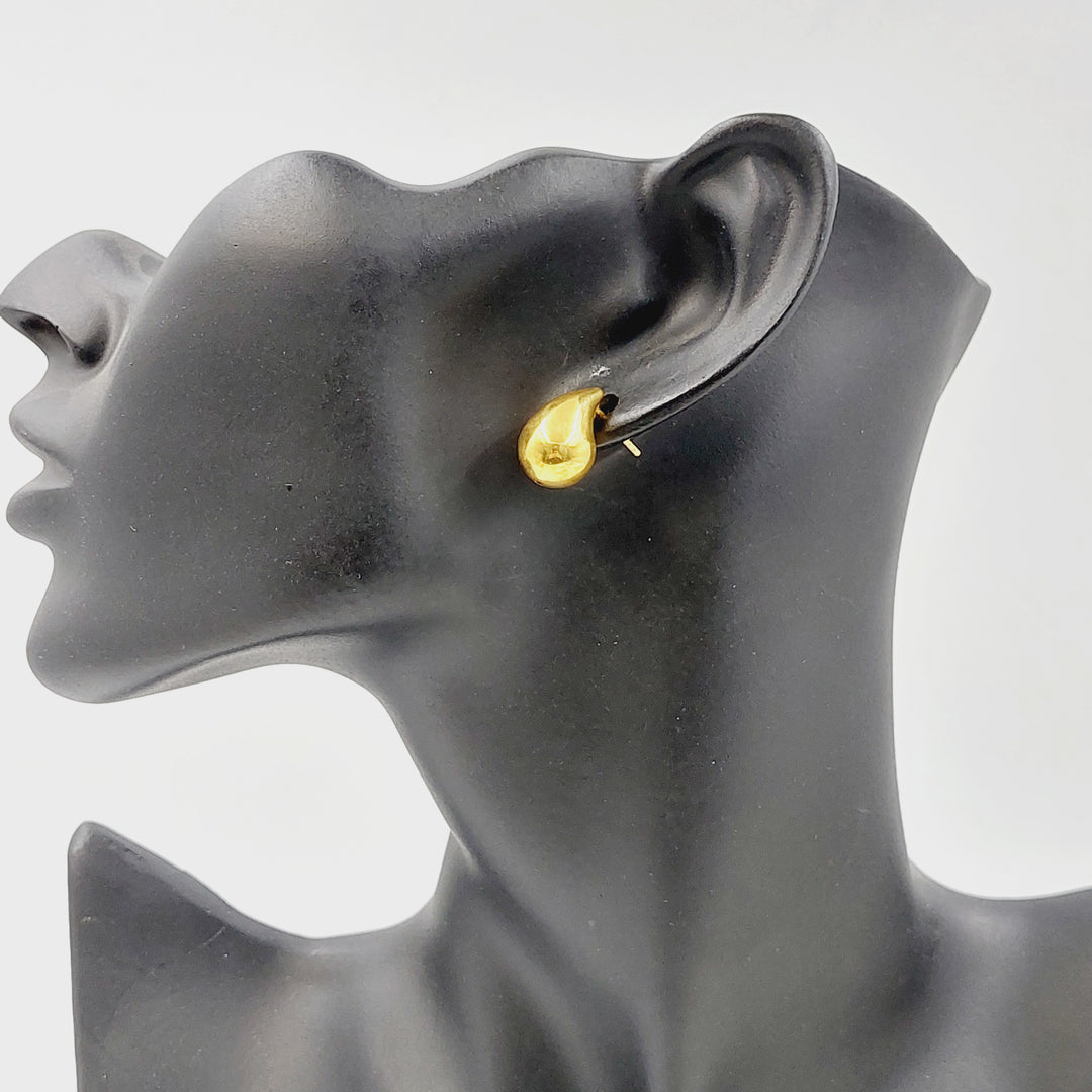 21K حلق لوزة برغي-مجوهرات الشيخ سعيد-Saeed Jewelry 