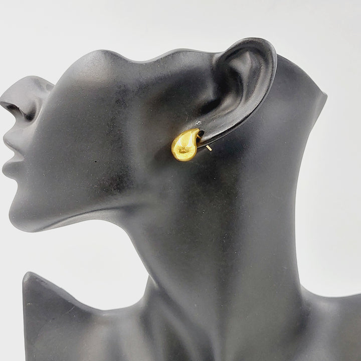 21K حلق لوزة برغي-مجوهرات الشيخ سعيد-Saeed Jewelry 