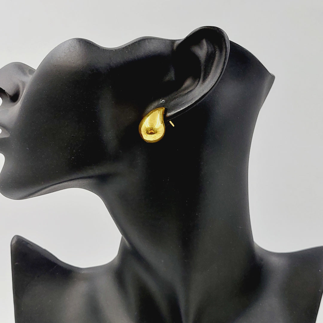 21K حلق لوزة برغي-مجوهرات الشيخ سعيد-Saeed Jewelry 