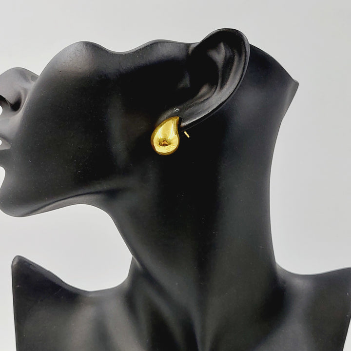 21K حلق لوزة برغي-مجوهرات الشيخ سعيد-Saeed Jewelry 