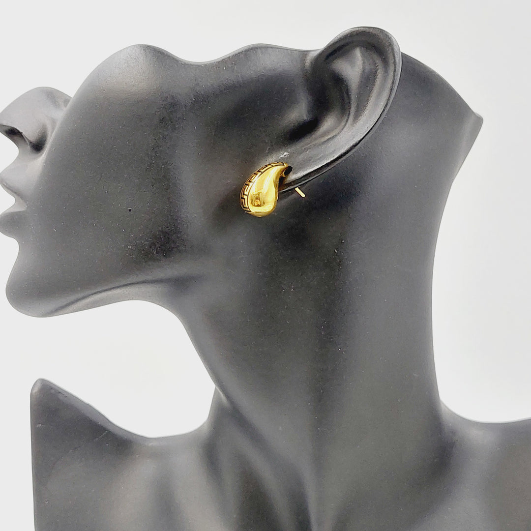 21K حلق لوزة برغي-مجوهرات الشيخ سعيد-Saeed Jewelry 