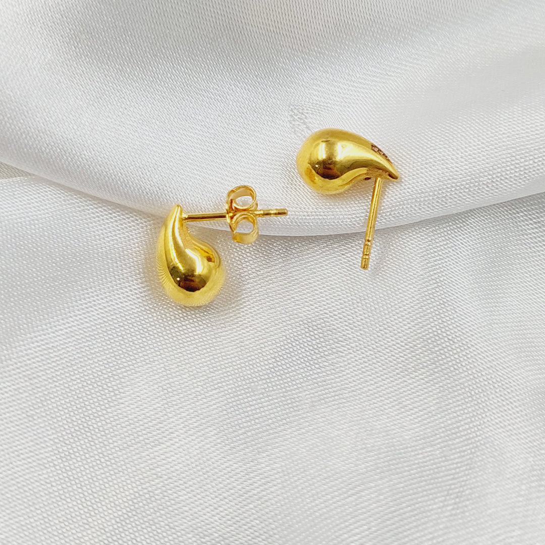 21K حلق لوزة برغي-مجوهرات الشيخ سعيد-Saeed Jewelry 