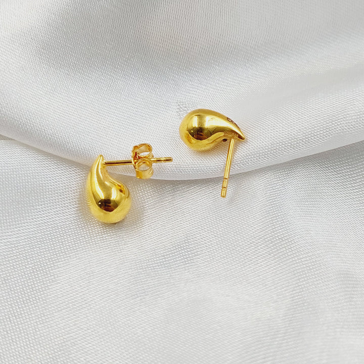 21K حلق لوزة برغي-مجوهرات الشيخ سعيد-Saeed Jewelry 