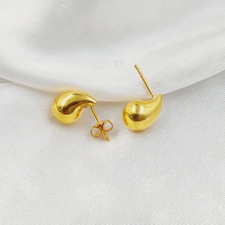 21K حلق لوزة برغي-مجوهرات الشيخ سعيد-Saeed Jewelry 