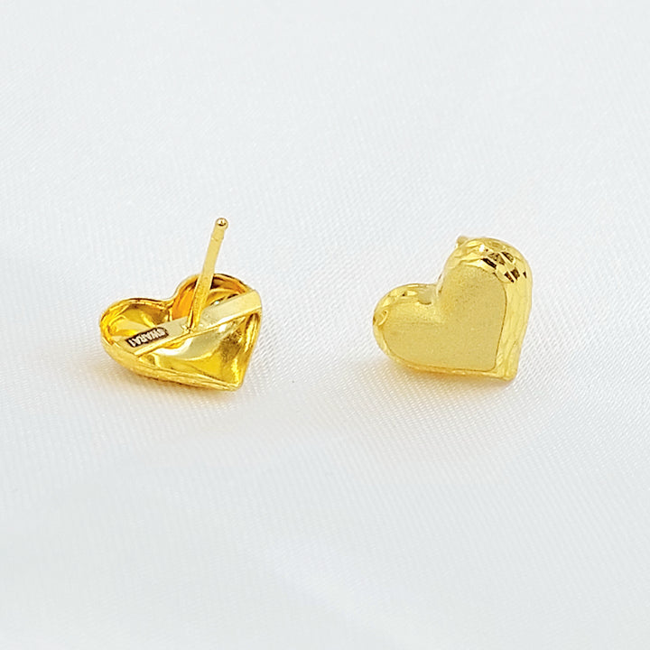 21K حلق قلب برغي-مجوهرات الشيخ سعيد-Saeed Jewelry 