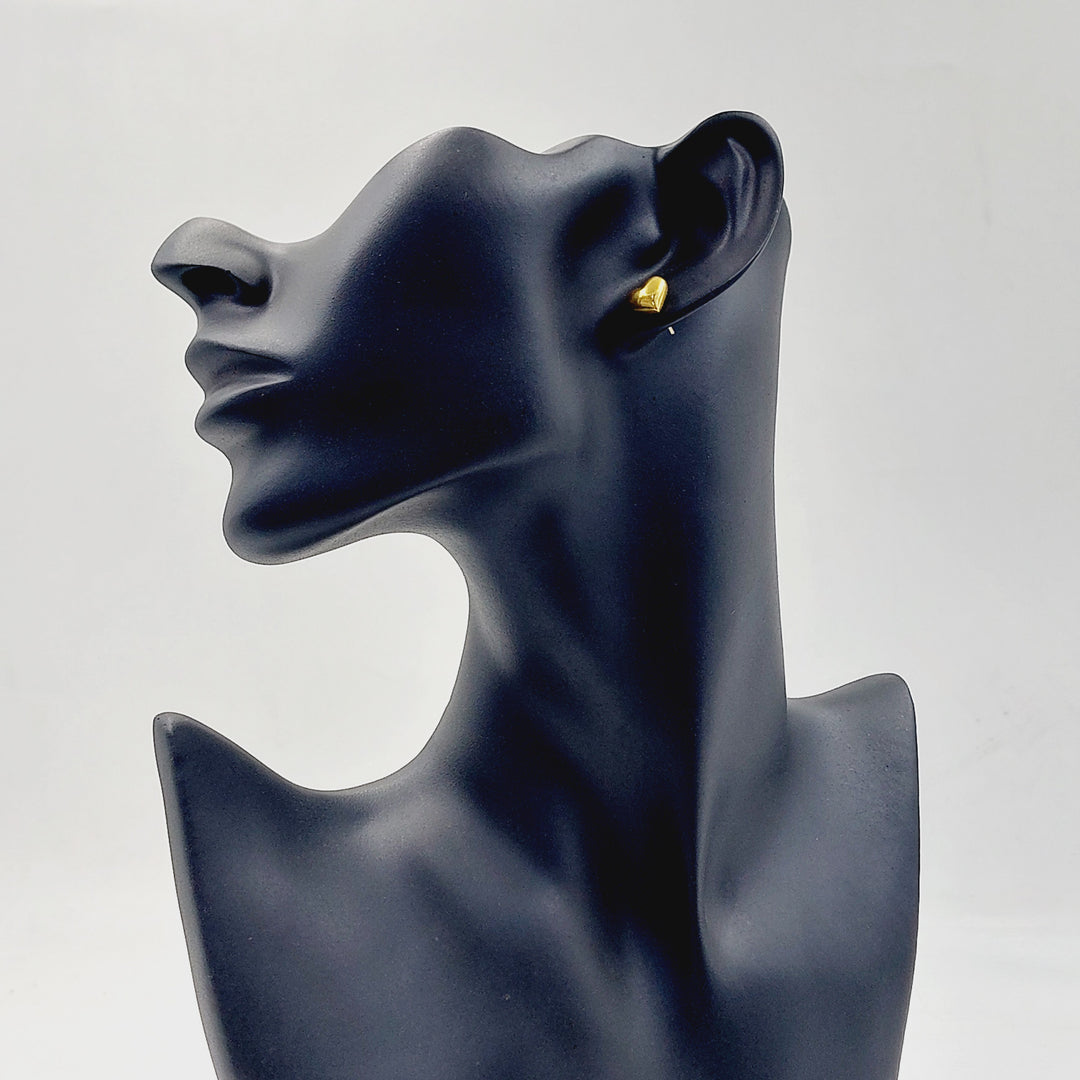 21K حلق قلب برغي-مجوهرات الشيخ سعيد-Saeed Jewelry 