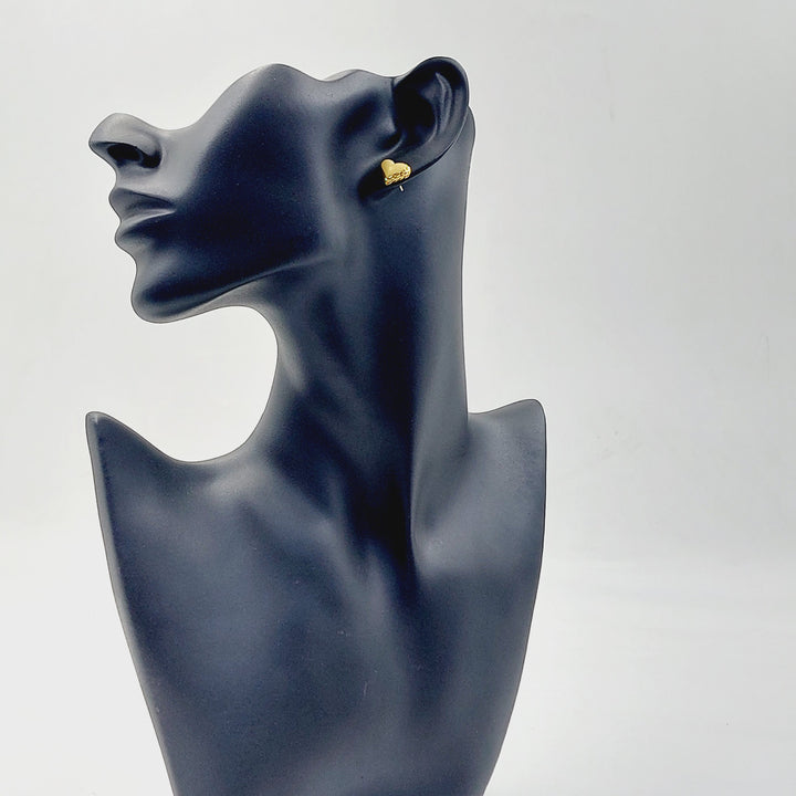 21K حلق قلب برغي-مجوهرات الشيخ سعيد-Saeed Jewelry 