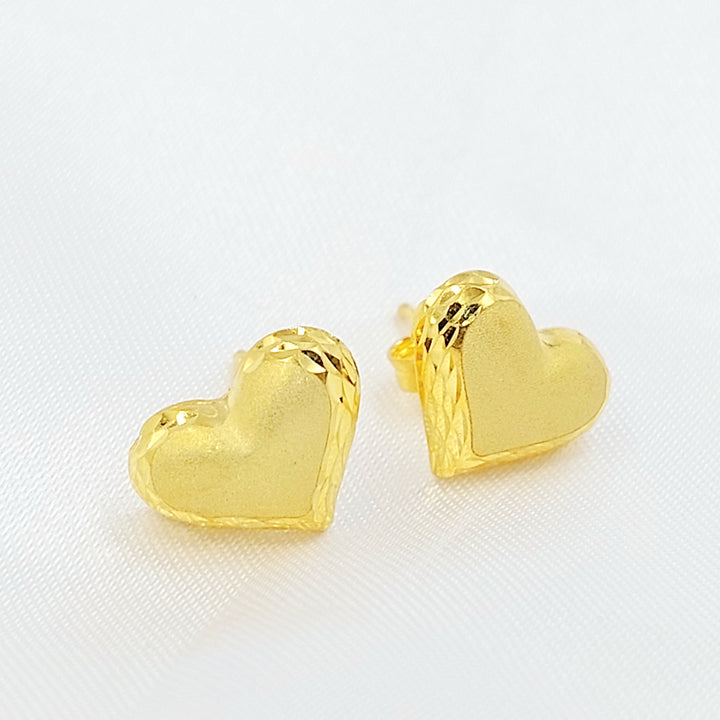 21K حلق قلب برغي-مجوهرات الشيخ سعيد-Saeed Jewelry 