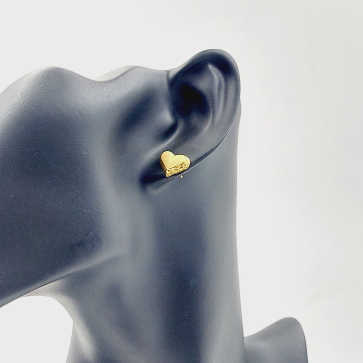 21K حلق قلب برغي-مجوهرات الشيخ سعيد-Saeed Jewelry 