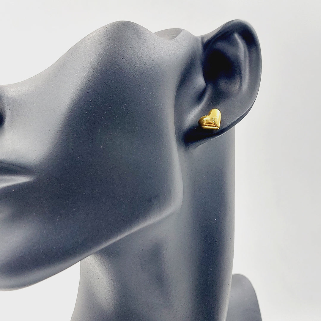 21K حلق قلب برغي-مجوهرات الشيخ سعيد-Saeed Jewelry 