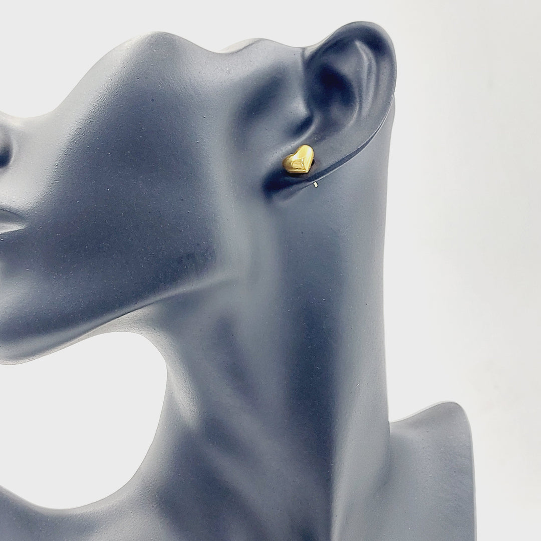 21K حلق قلب برغي-مجوهرات الشيخ سعيد-Saeed Jewelry 