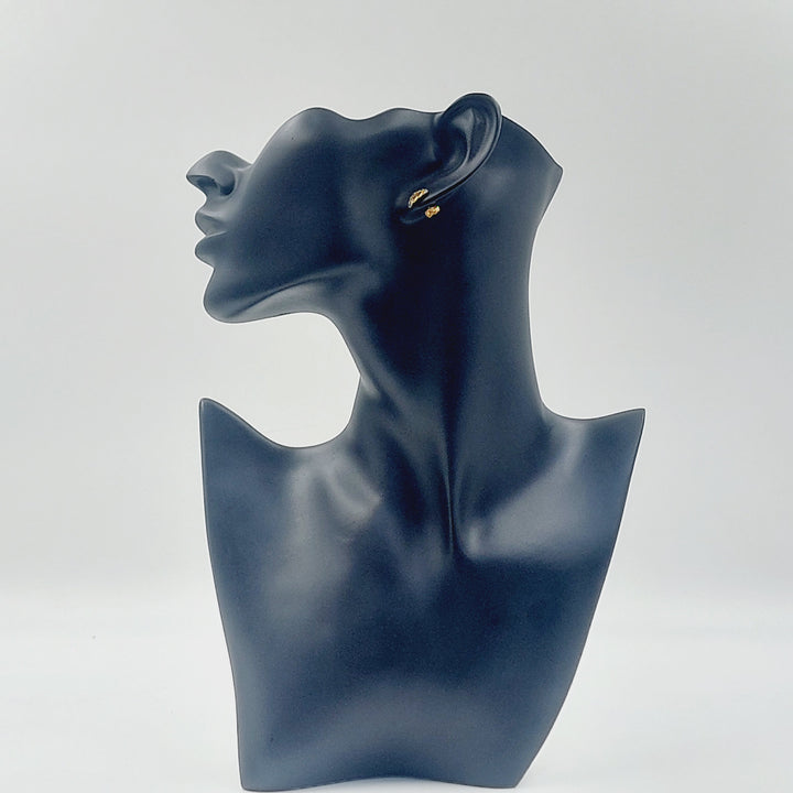 21K حلق ورق الشجر برغي-مجوهرات الشيخ سعيد-Saeed Jewelry 