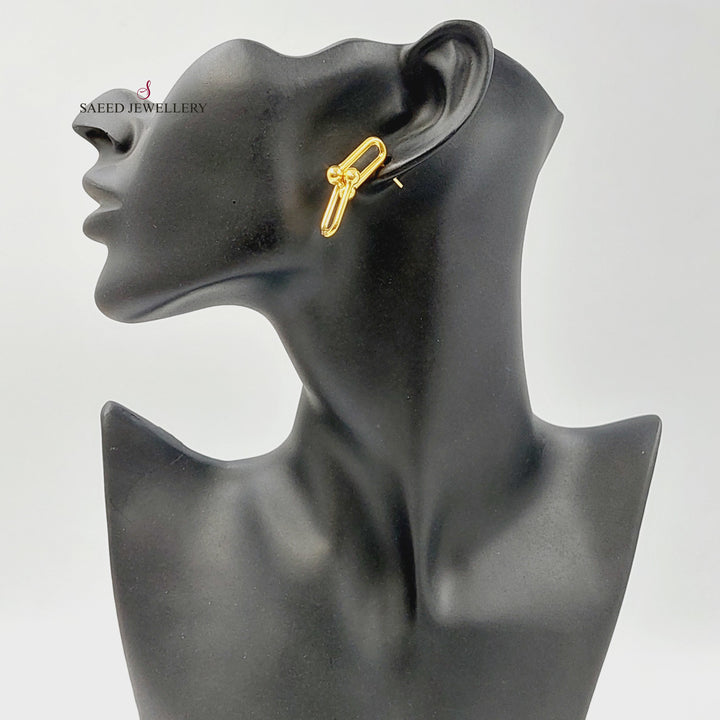 21K حلق بيبر كليب برغي-مجوهرات الشيخ سعيد-Saeed Jewelry 