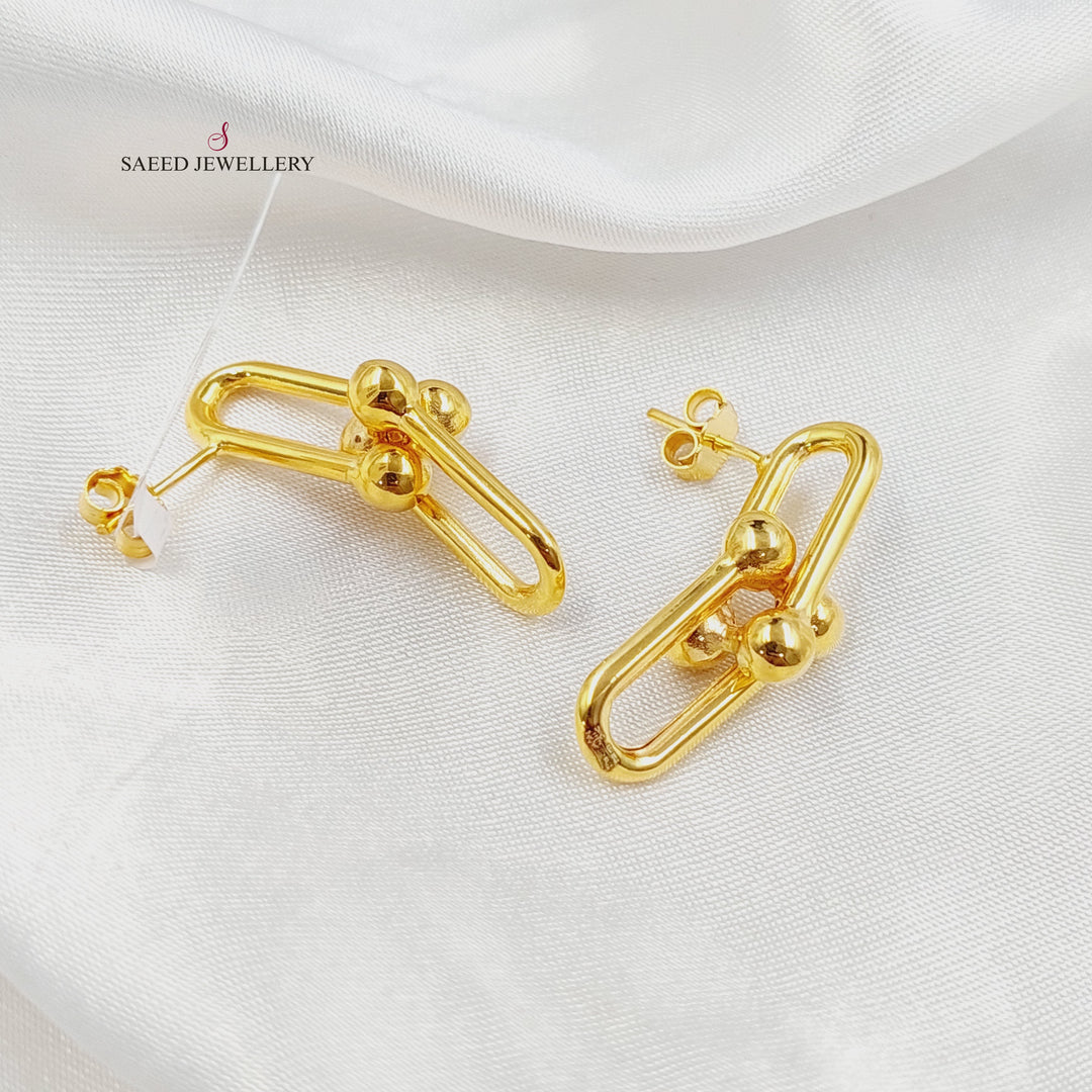 21K حلق بيبر كليب برغي-مجوهرات الشيخ سعيد-Saeed Jewelry 