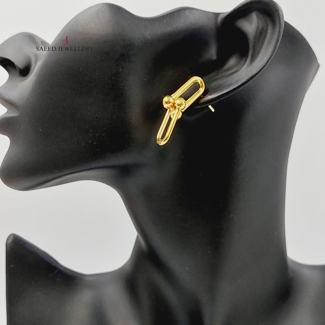 21K حلق بيبر كليب برغي-مجوهرات الشيخ سعيد-Saeed Jewelry 