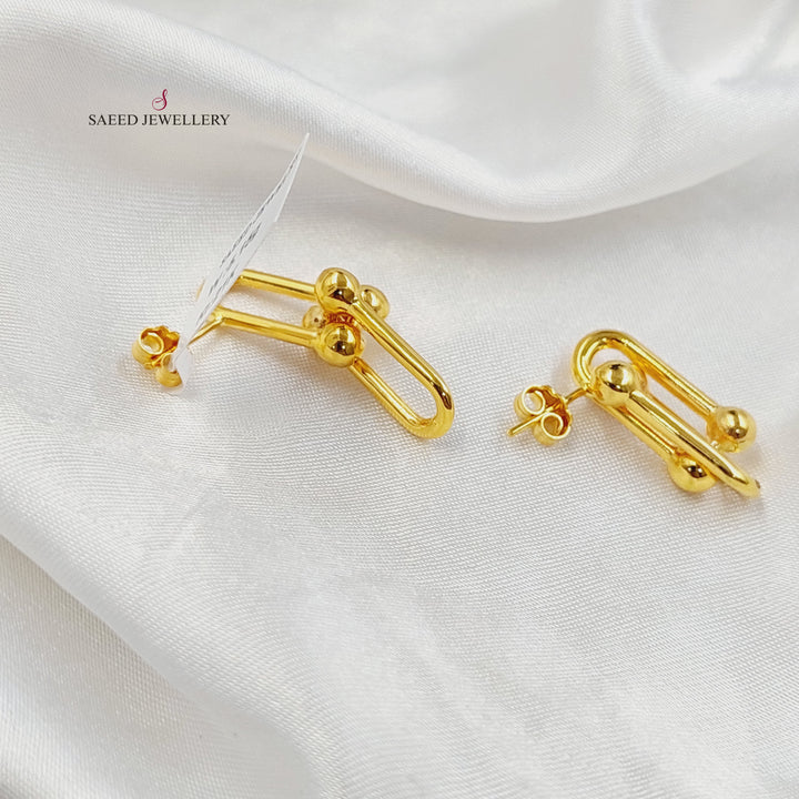 21K حلق بيبر كليب برغي-مجوهرات الشيخ سعيد-Saeed Jewelry 