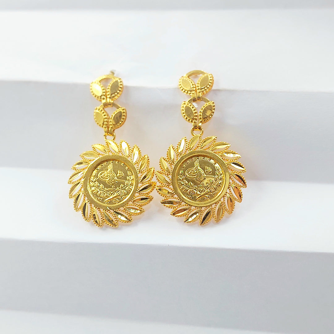 21K حلق رشادي برغي-مجوهرات الشيخ سعيد-Saeed Jewelry 