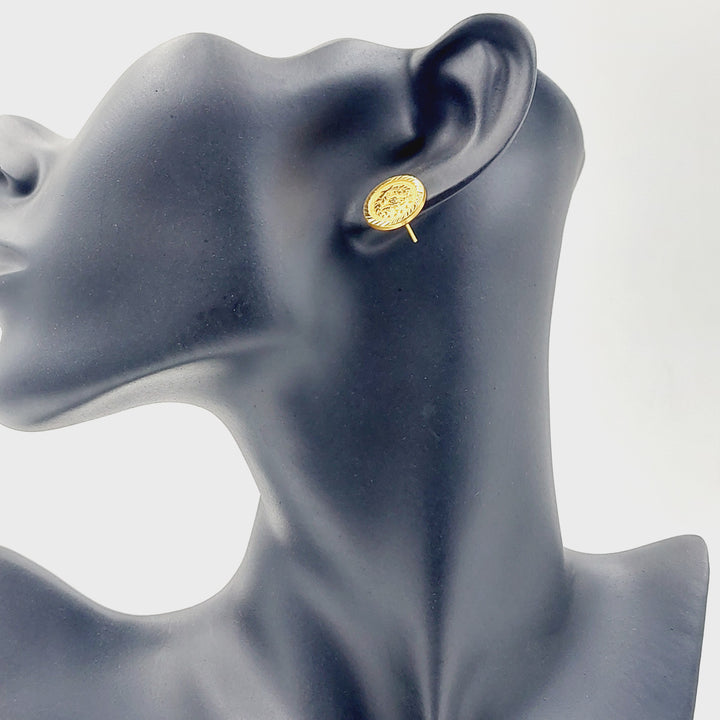 21K حلق رشادي برغي-مجوهرات الشيخ سعيد-Saeed Jewelry 