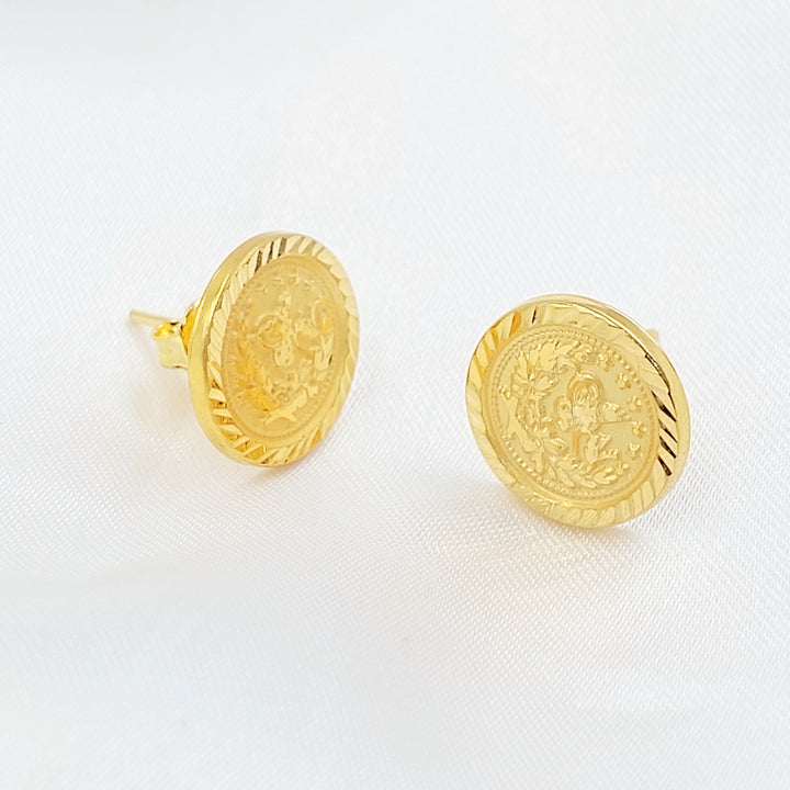 21K حلق رشادي برغي-مجوهرات الشيخ سعيد-Saeed Jewelry 