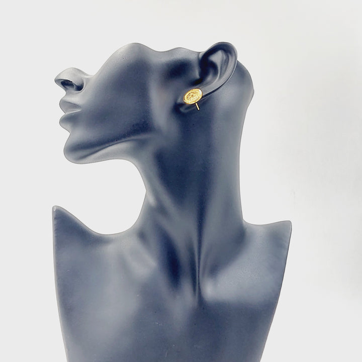 21K حلق رشادي برغي-مجوهرات الشيخ سعيد-Saeed Jewelry 