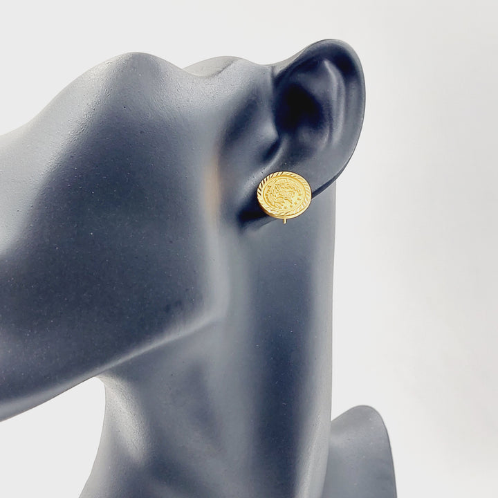 21K حلق رشادي برغي-مجوهرات الشيخ سعيد-Saeed Jewelry 