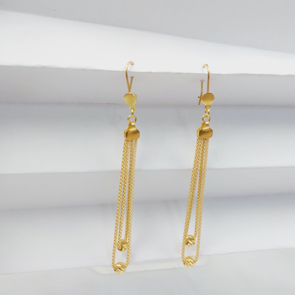 21K حلق فانسي شنكل-مجوهرات الشيخ سعيد-Saeed Jewelry 