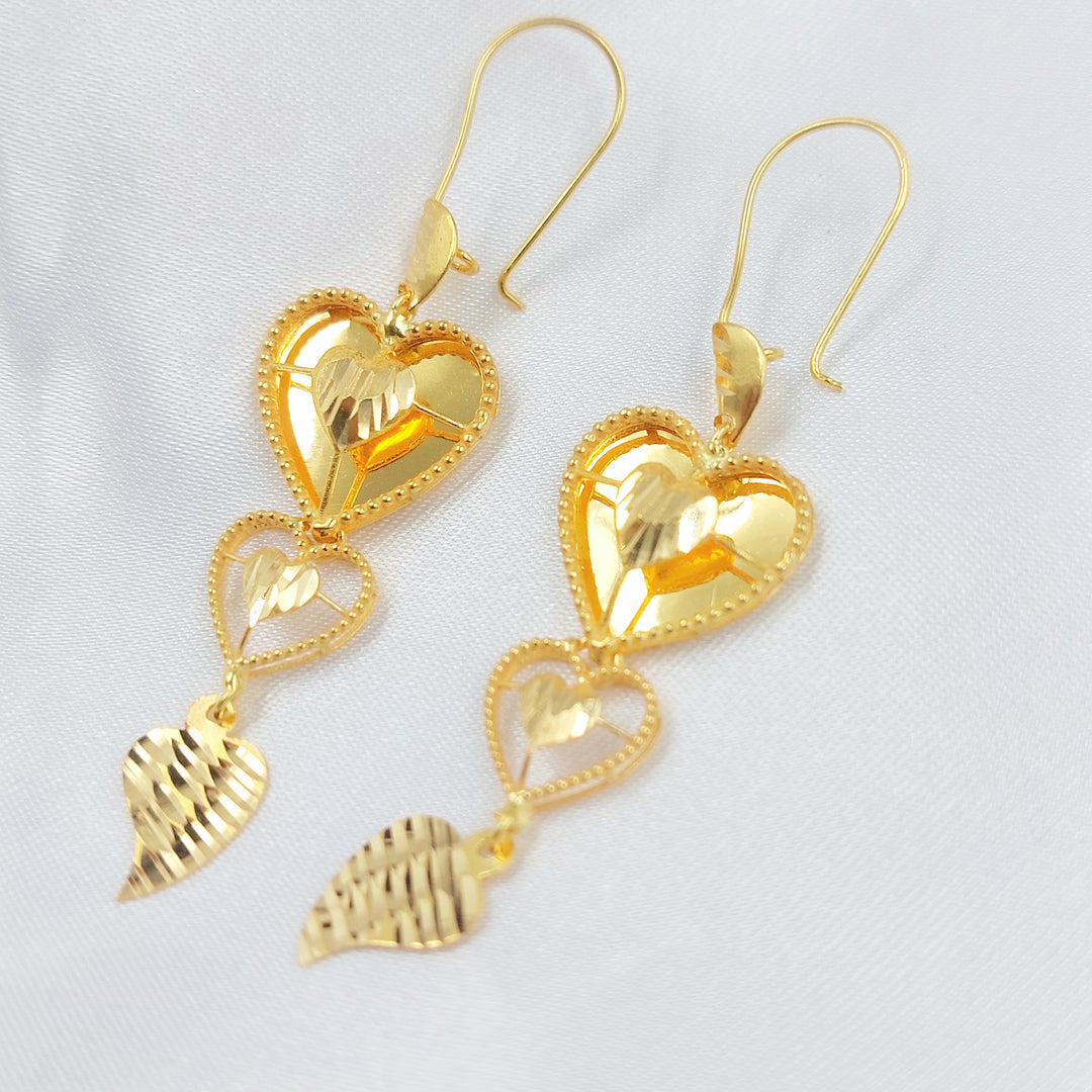 21K حلق قلب شنكل-مجوهرات الشيخ سعيد-Saeed Jewelry 