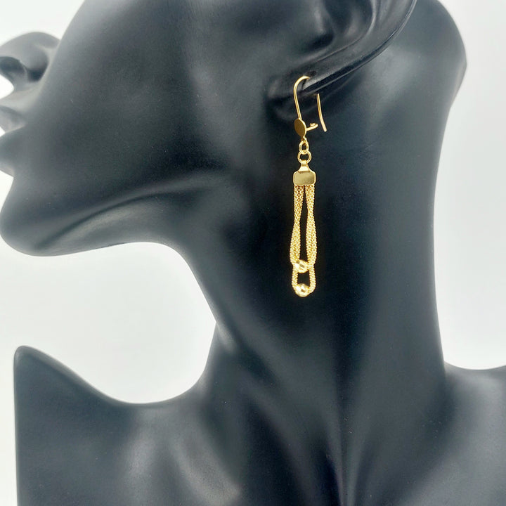 21K حلق فانسي شنكل-مجوهرات الشيخ سعيد-Saeed Jewelry 