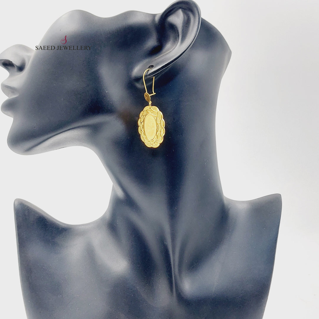 21K حلق اونصه شنكل-مجوهرات الشيخ سعيد-Saeed Jewelry 