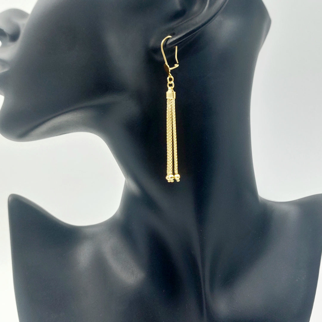 21K حلق فانسي شنكل-مجوهرات الشيخ سعيد-Saeed Jewelry 