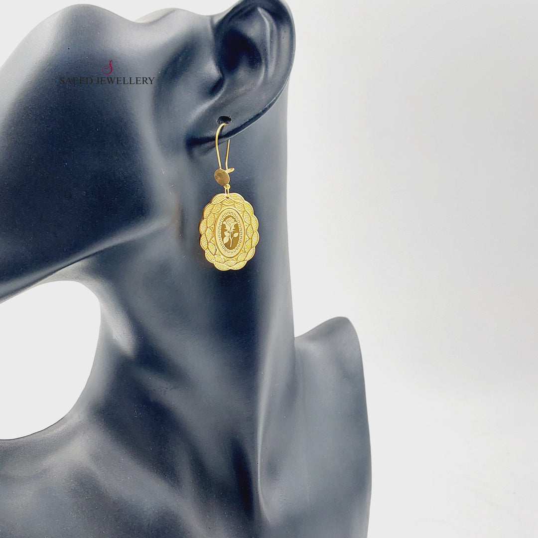 21K حلق اونصه شنكل-مجوهرات الشيخ سعيد-Saeed Jewelry 