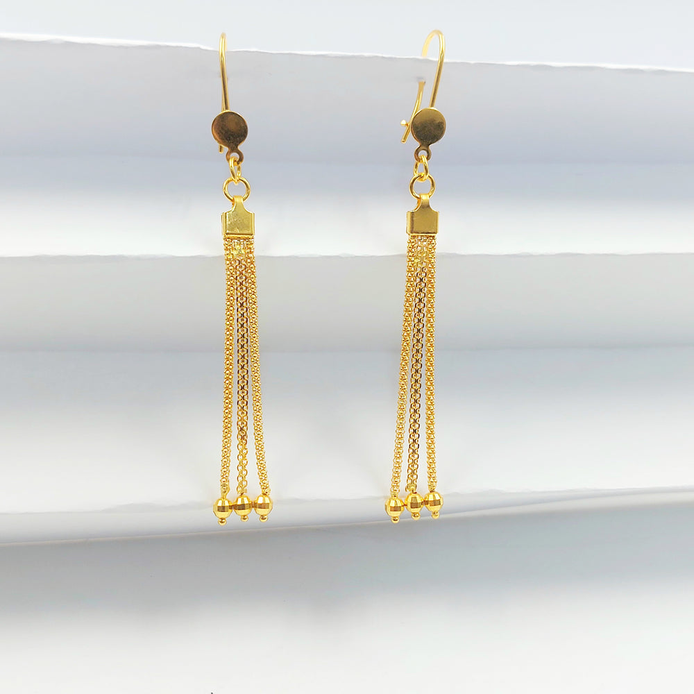 21K حلق فانسي شنكل-مجوهرات الشيخ سعيد-Saeed Jewelry 