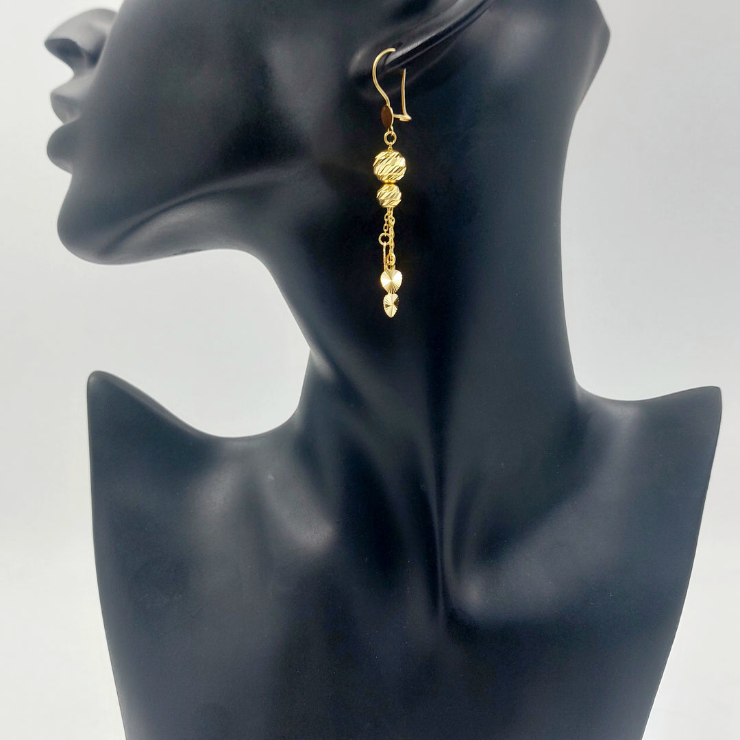 21K حلق قلب شنكل-مجوهرات الشيخ سعيد-Saeed Jewelry 