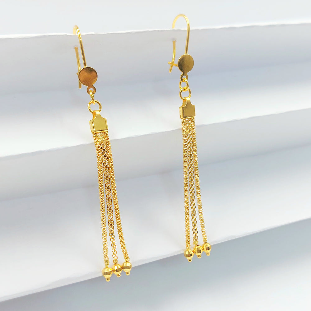 21K حلق فانسي شنكل-مجوهرات الشيخ سعيد-Saeed Jewelry 