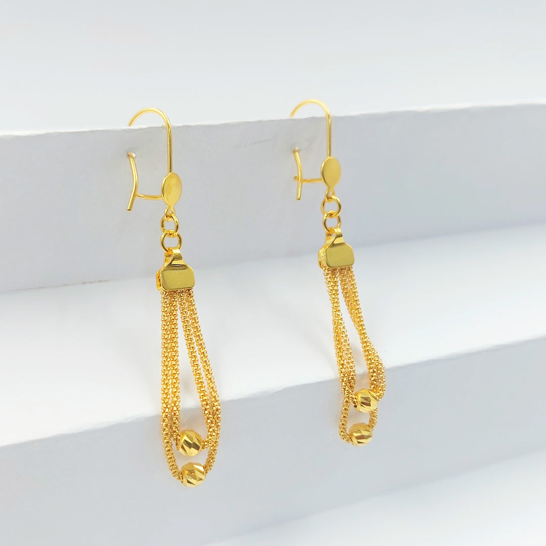 21K حلق فانسي شنكل-مجوهرات الشيخ سعيد-Saeed Jewelry 