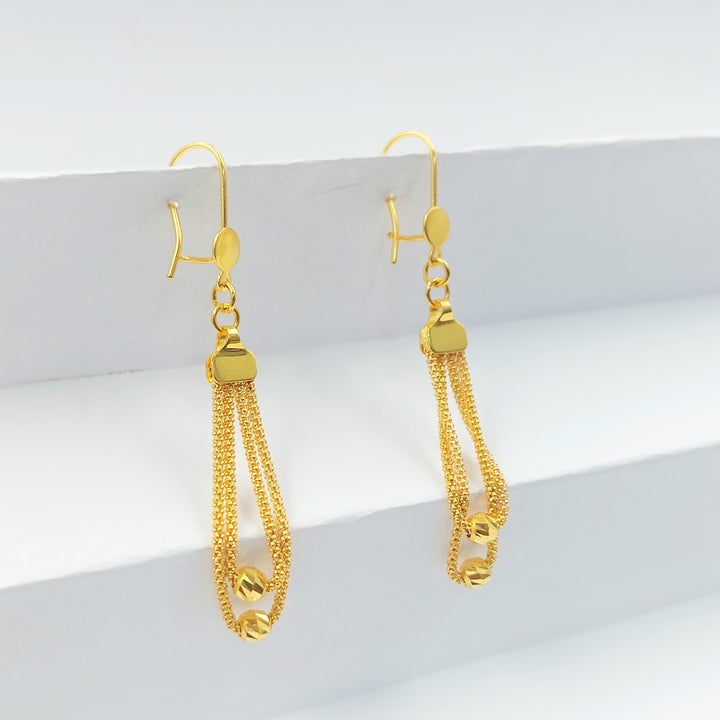 21K حلق فانسي شنكل-مجوهرات الشيخ سعيد-Saeed Jewelry 