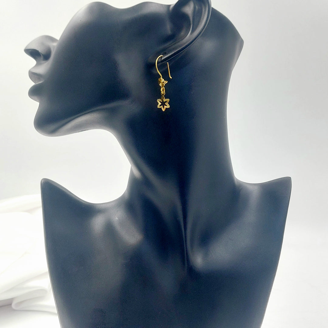 21K حلق نجمة شنكل-مجوهرات الشيخ سعيد-Saeed Jewelry 