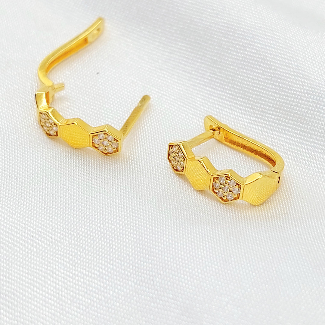 21K حلق ذبلة مرصع-مجوهرات الشيخ سعيد-Saeed Jewelry 