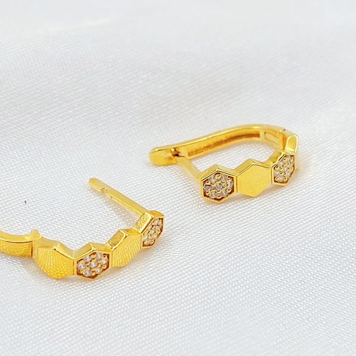 21K حلق ذبلة مرصع-مجوهرات الشيخ سعيد-Saeed Jewelry 