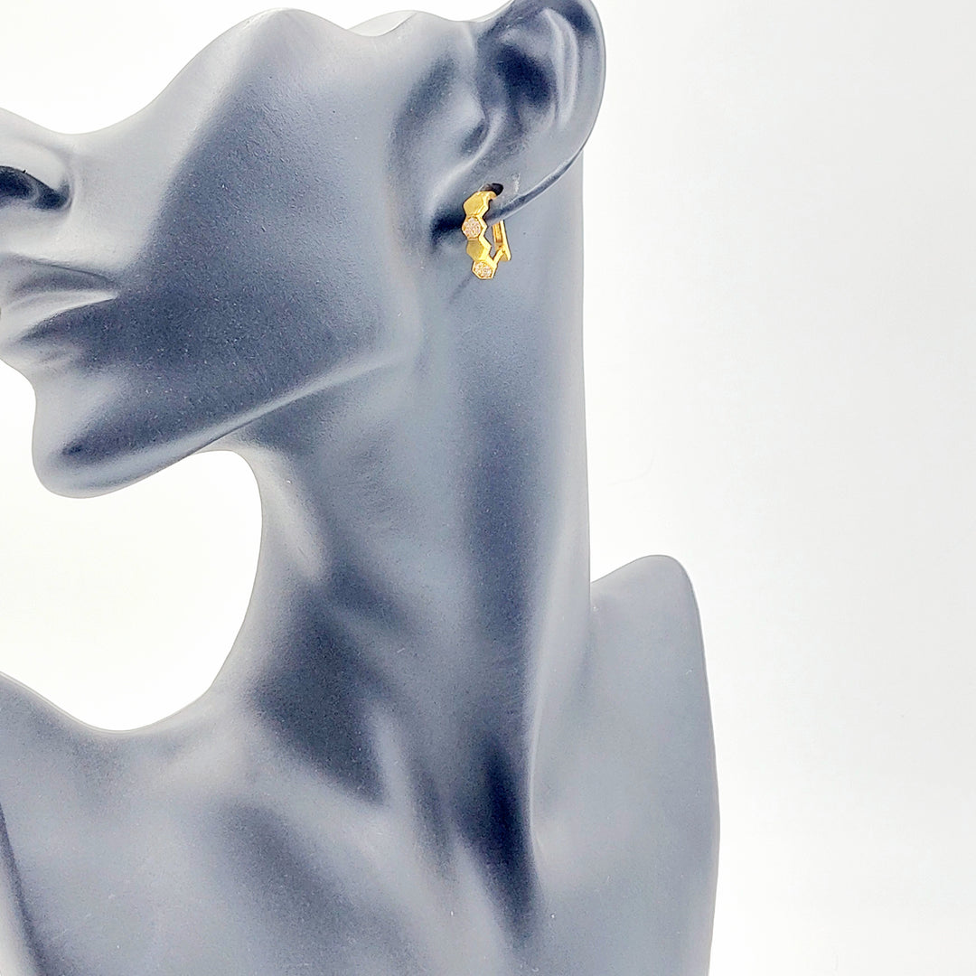 21K حلق ذبلة مرصع-مجوهرات الشيخ سعيد-Saeed Jewelry 