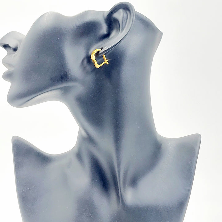 21K حلق ذبلة مرصع-مجوهرات الشيخ سعيد-Saeed Jewelry 