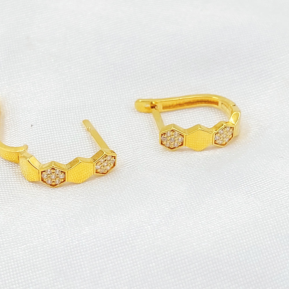 21K حلق ذبلة مرصع-مجوهرات الشيخ سعيد-Saeed Jewelry 