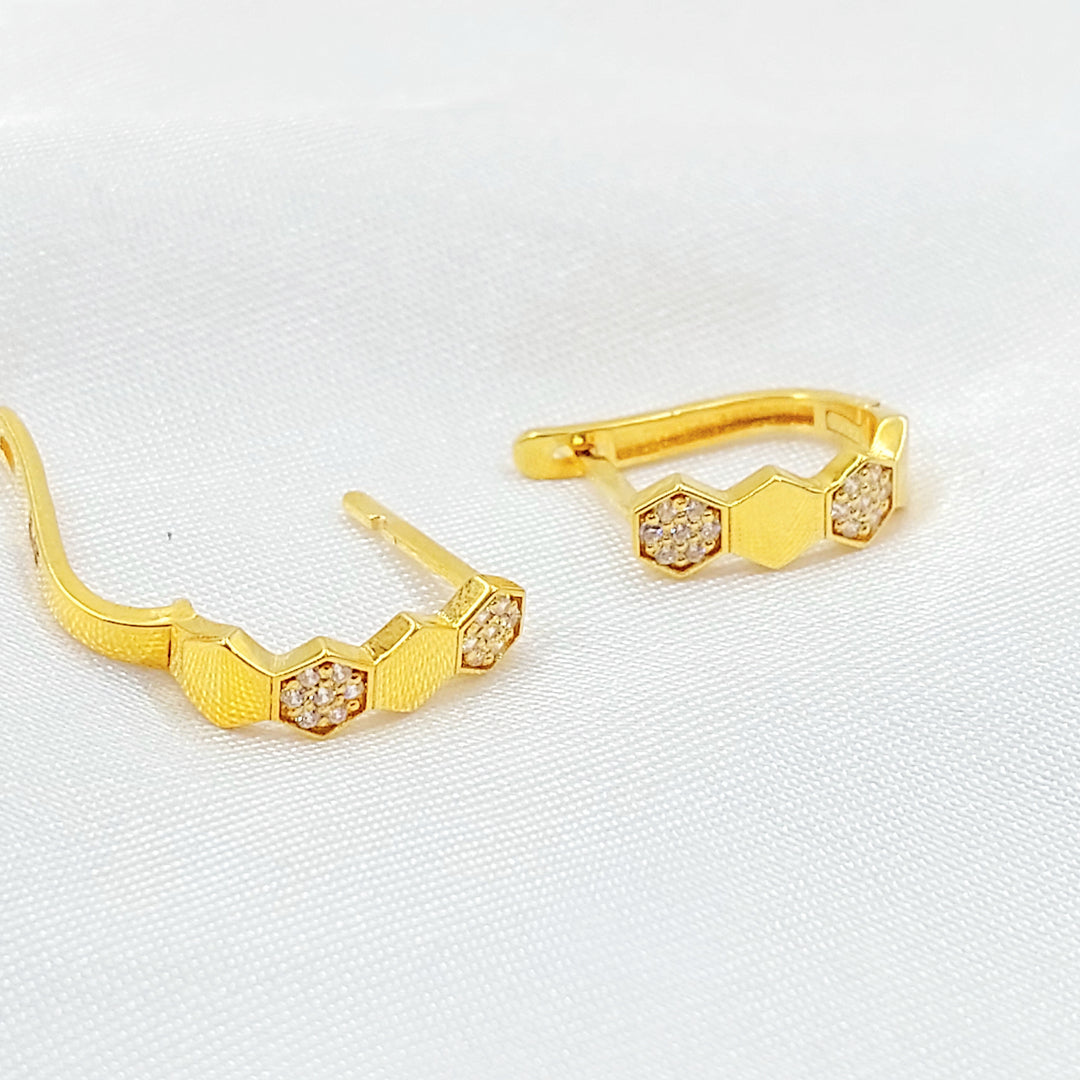 21K حلق ذبلة مرصع-مجوهرات الشيخ سعيد-Saeed Jewelry 