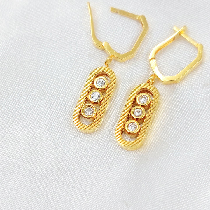 21K حلق اكسترا مرصع-مجوهرات الشيخ سعيد-Saeed Jewelry 